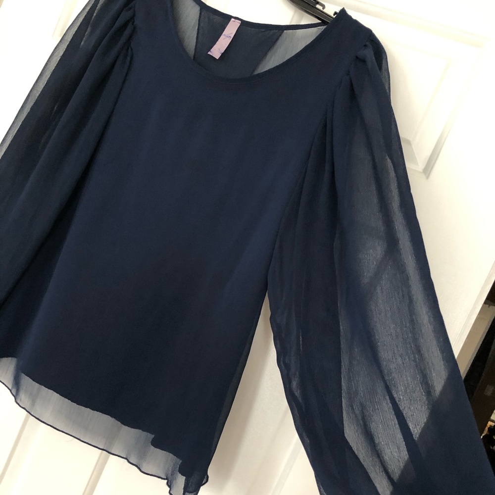Sheer Open Back Blouse